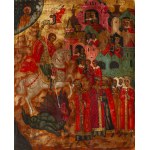 Russia, Icon of St. George fighting the dragon, late 19th century.