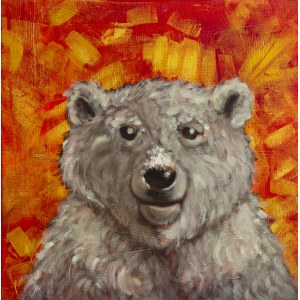 THE KRASNALS, Polish white bear threatened with extinction by a warming climate, especially the red-hot climate fever of absurdity in the world of politics - from the series Animal Planet, 2013