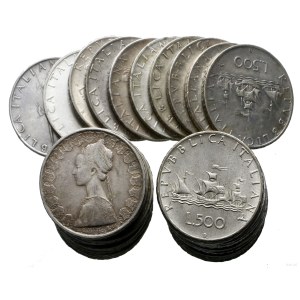 Italy, set of 40 x 500 lira, various vintages, Rome