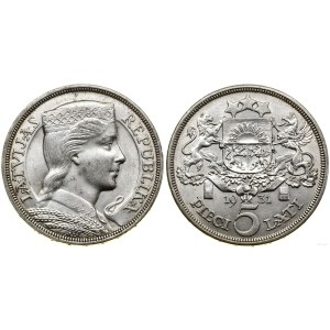 Lettonie, 5 lats, 1931, Londres