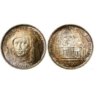 Saint-Marin, 1 000 lires, 1977, Rome