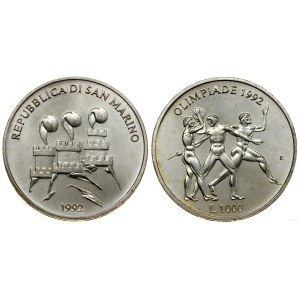 San Marino, 1.000 lirów, 1992, Rzym