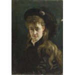 Władysław Bakałowicz (1833 Chrzanów - 1903 Paris), Portrait of a girl in a hat with feathers