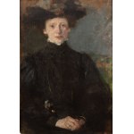 Olga Boznańska (1865 Kraków - 1940 Paris), "Study of a young girl in black" ("Étude de jeune fille en noir"), pre/lub 1901