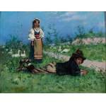 Henryk Piatkowski (1853 Kyiv - 1932 Warsaw), Afternoon in the countryside