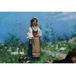 Henryk Piatkowski (1853 Kyiv - 1932 Warsaw), Afternoon in the countryside