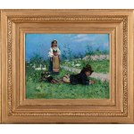 Henryk Piatkowski (1853 Kyiv - 1932 Warsaw), Afternoon in the countryside