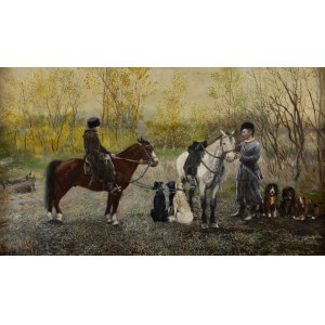 Stanisław Masłowski (1853 Włodawa - 1926 Varsovie), Scène de chasse, 1897