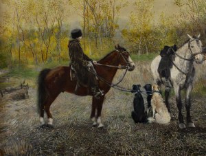 Stanisław Masłowski (1853 Włodawa - 1926 Warszawa), Scena z polowania, 1897