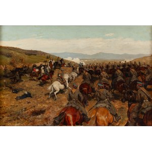 Antoni Piotrowski (1853 Nietulisko Duże near Kunów - 1924 Warsaw), Prince Alexander I Battenberg during the Battle of Slivnica, 1889