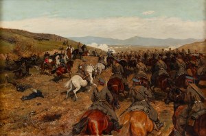 Antoni Piotrowski (1853 Nietulisko Duże k. Kunowa - 1924 Warszawa), Książę Aleksander I Battenberg podczas bitwy pod Śliwnicą, 1889