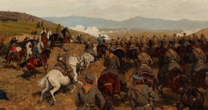 Antoni Piotrowski (1853 Nietulisko Duże k. Kunowa - 1924 Warszawa), Książę Aleksander I Battenberg podczas bitwy pod Śliwnicą, 1889