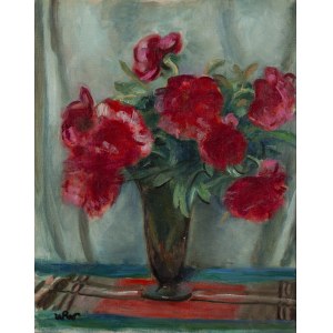 Wojciech Weiss (1875 Leorda, Roumanie - 1950 Cracovie), Pivoines dans un vase