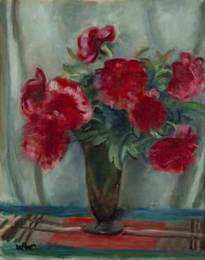 Wojciech Weiss (1875 Leorda, Rumunia - 1950 Kraków), Piwonie w wazonie