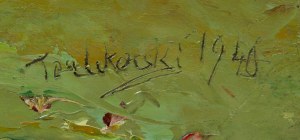 Włodzimierz Terlikowski (1873 Poraj k. Łodzi - 1951 Paryż), Pejzaż z białym domem, 1946