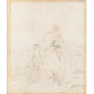 Maurycy Gottlieb (1856 Drohobycz - 1879 Krakov), Saladin a Sittah, z cyklu Mudrc Natan podľa drámy Gottholda Ephraima Lessinga, 1877
