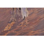Adam Styka (1890 Kielce - 1959 New York), Paesaggio da El Oued (beduini con cammelli)