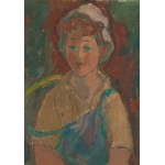 Zygmunt Landau (1898 Łódź - 1962 Tel Aviv), Portrait of a girl in blue dungarees
