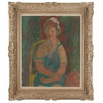 Zygmunt Landau (1898 Łódź - 1962 Tel Aviv), Portrait of a girl in blue dungarees