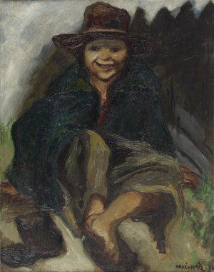 Emmanuel Katz (1894 Krzemieniec - 1962 Tel Awiw), Bosy chłopiec siedzący na łące, 1931