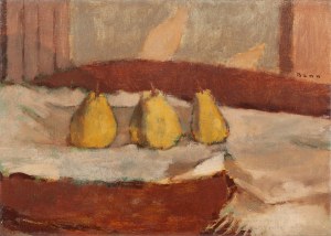 Benn Bencion Rabinowicz (1905 Białystok - 1989 Paryż), Martwa natura z trzema gruszkami, 1939