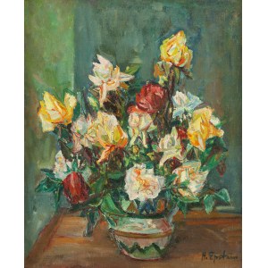 Henryk Epstein (1891 Lodz - 1944 concentration camp, probably Auschwitz), Bouquet of roses in a vase