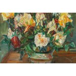 Henryk Epstein (1891 Lodz - 1944 concentration camp, probably Auschwitz), Bouquet of roses in a vase