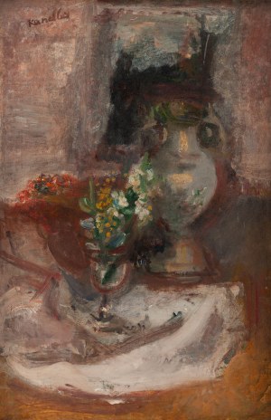 Rajmund Kanelba (Kanelbaum) (1897 Warszawa - 1960 Londyn), Martwa natura z wazą i kwiatami, 1929