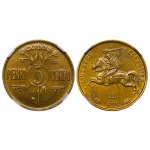 Lithuania, 5 Centai, 1925 year, NGC, MS 62