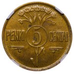Lithuania, 5 Centai, 1925 year, NGC, MS 62