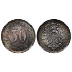 Germany, 50 Pfennigs, 1875 year, J, NGC, MS 64, Top PoP