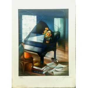 Raymond Poulet (ur.1934) Le Piano Bleu,1983