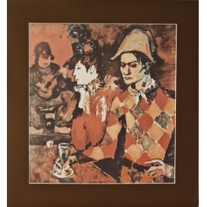 Pablo Picasso (1881-1973) Autoportrét ako Harlekýn v kaviarni Lapin Agile 1976 (1905 - Ružové obdobie)
