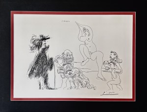 Pablo Picasso (1881-1973) - Quatre portefaix aportant a un gentilhomme une jeune femme sur une litiere. ( Czterech tragarzy przywożących młodą kobietę na lektyce do dżentelmena )