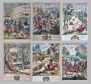 Richard Blome (1635-1705) Fishing z cyklu Gentlemans Recreation, 1686