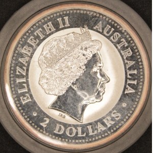Australia. 2001 2 Dollars Year of the Snake Lunar Series 2 Oz .999 Silver