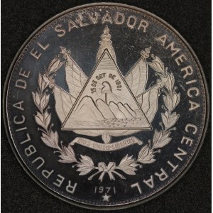 El Savador. 1974 5 Colones Unabhängigkeit Silber