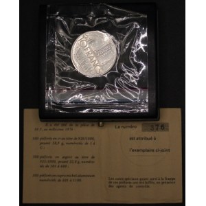 France. 1976 10 Francs Piefort Silver In Original Box - No. 376