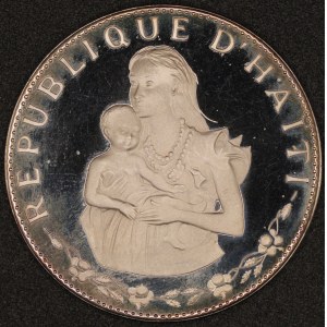 Haiti. 1974 50 Gourdes Kobieta i dziecko ze srebra