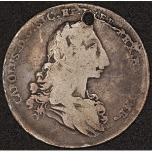 Taliansko. Palermo 1735 4 Tari Carlo Di Borbone Striebro