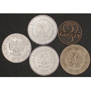 Poland. 1924-1985 5 Mixed Coins
