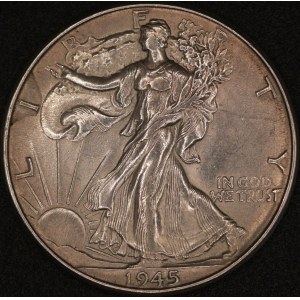 United States of America. 1945 1/2 Half Dollar Walking Liberty Silver