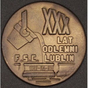 Poland. Medal Bronze / Base Metal After World War 2 - 1987 Lublin FSC