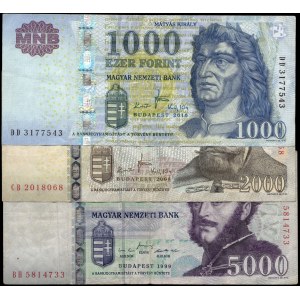 Hungary. 1999-2010 1000, 2000, 5000 Forint