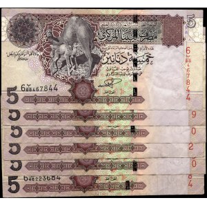 Libya. 2004 5 Dinars - 6 Pieces