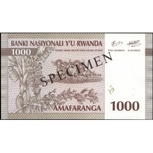 Rwanda. 1994 1000 Francs Specimen