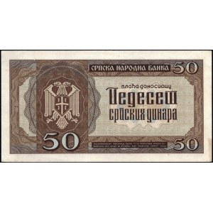 Serbia. 1942 50 Dinara Okupacja niemiecka