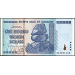 Zimbabwe. 2008 100 Trillion Dollars - Highest Denomination