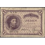 Poland. 1919 1 Zloty Prefix S.1 B rzadka pierwsza Serja