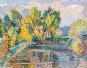 Aleksander Turek (1933 - 2016), Nad stawem, 1989 r.